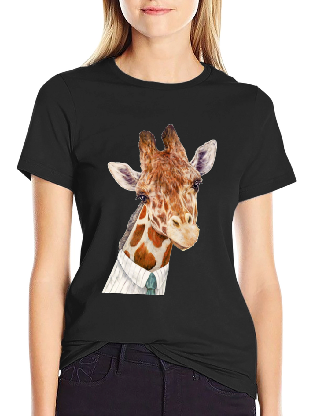 Giraffe in Suit Graphic T-Shirt