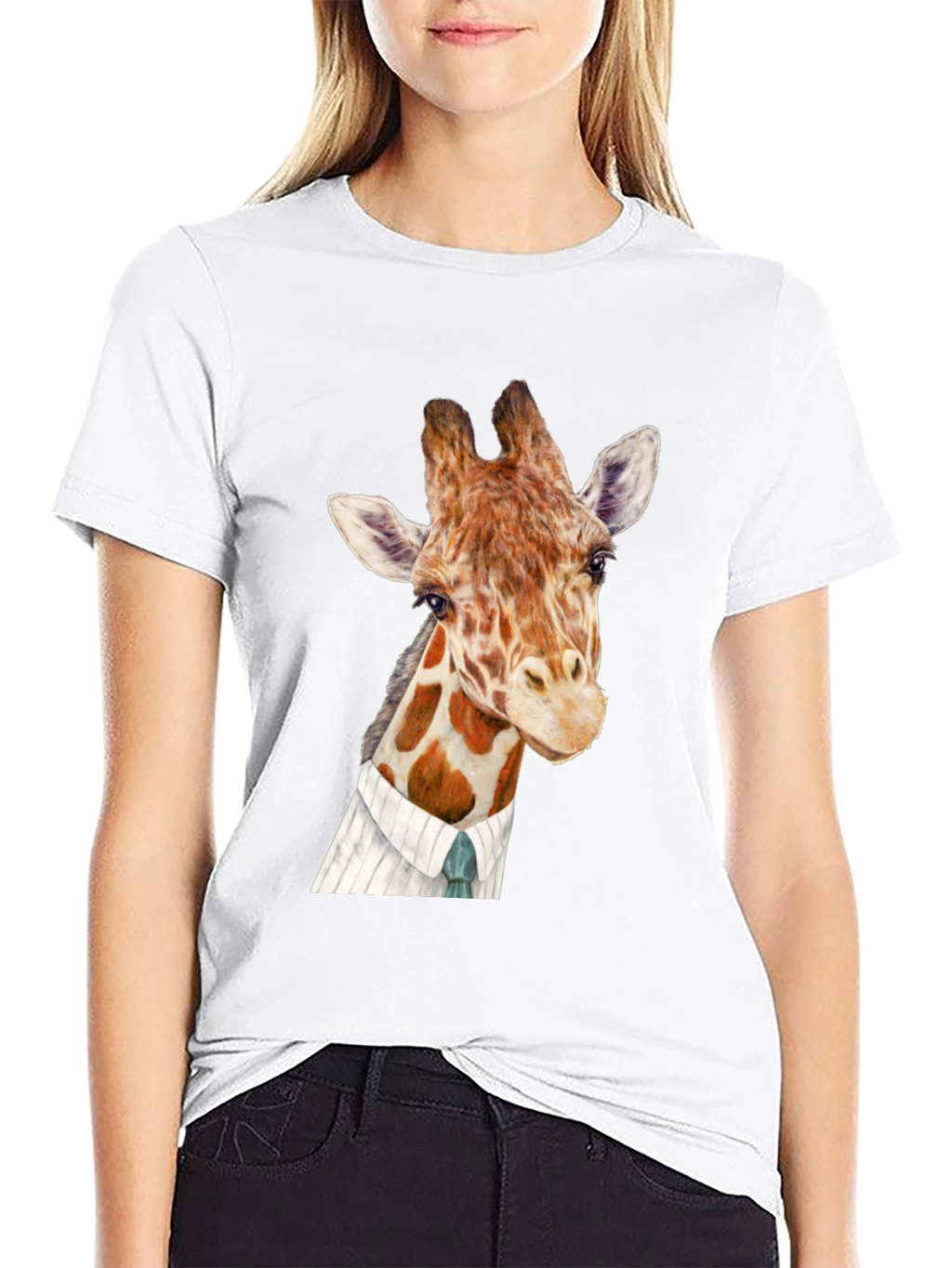 Giraffe in Suit Graphic T-Shirt