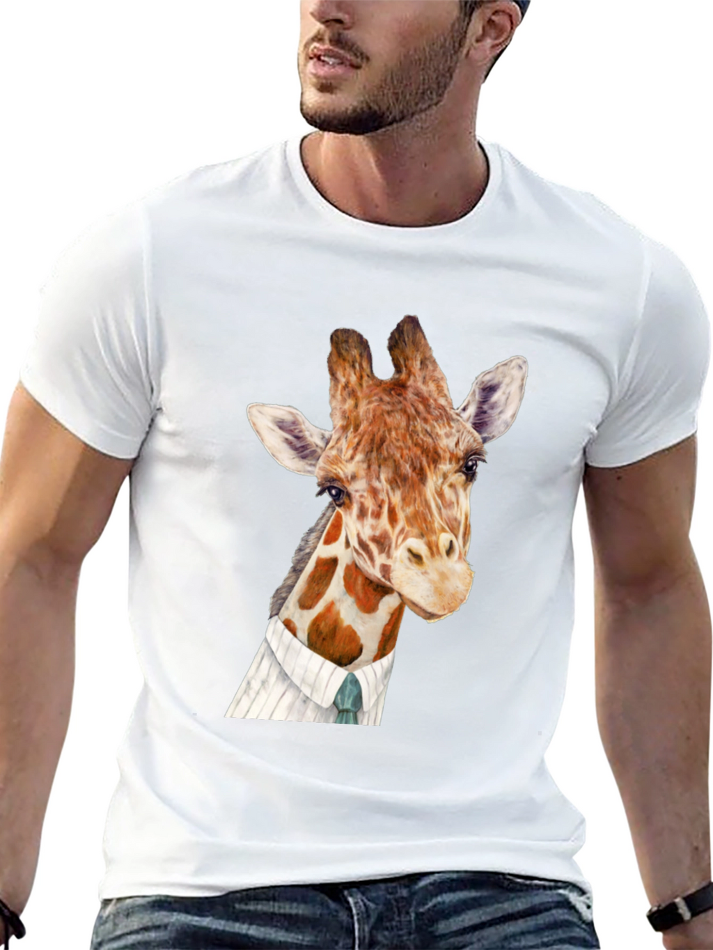 Giraffe in Suit Graphic T-Shirt