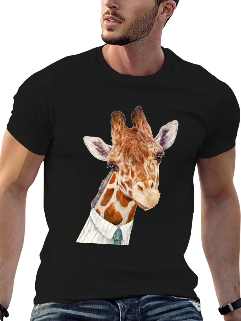 Giraffe in Suit Graphic T-Shirt