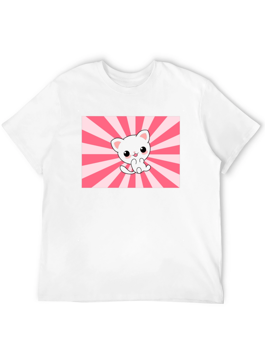 Cute Kawaii Cat T-Shirt - Black