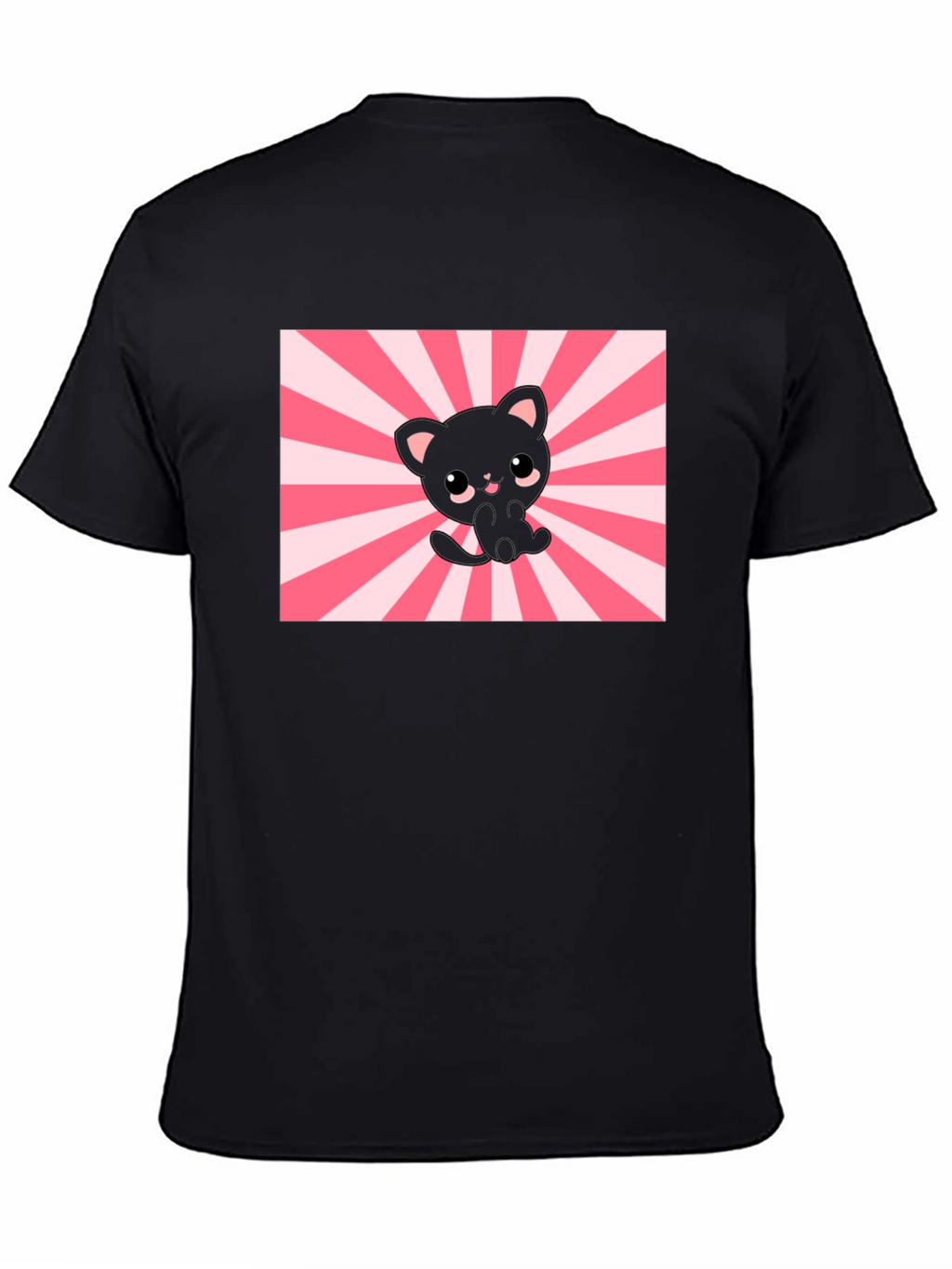 Cute Kawaii Cat T-Shirt - Black
