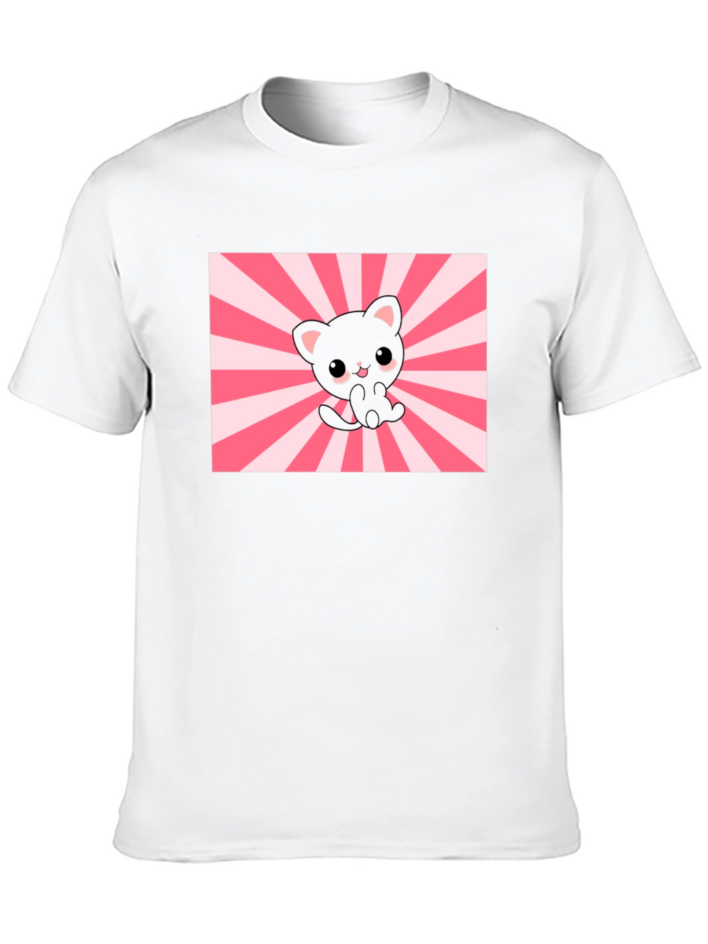 Cute Kawaii Cat T-Shirt - Black