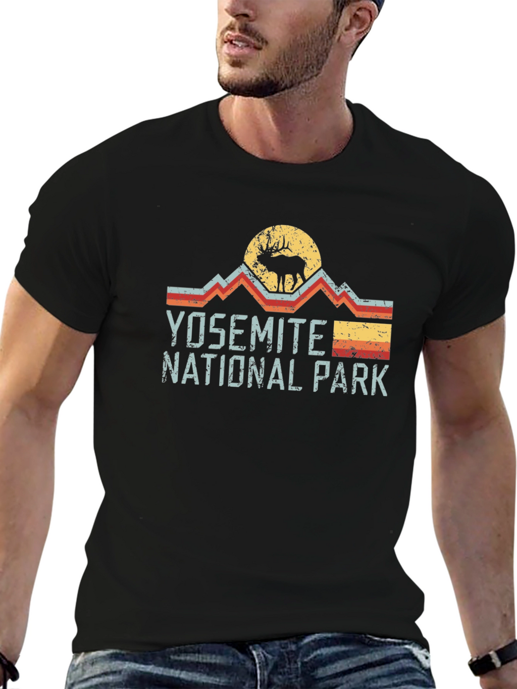 Yosemite National Park Retro Graphic Tee - Black