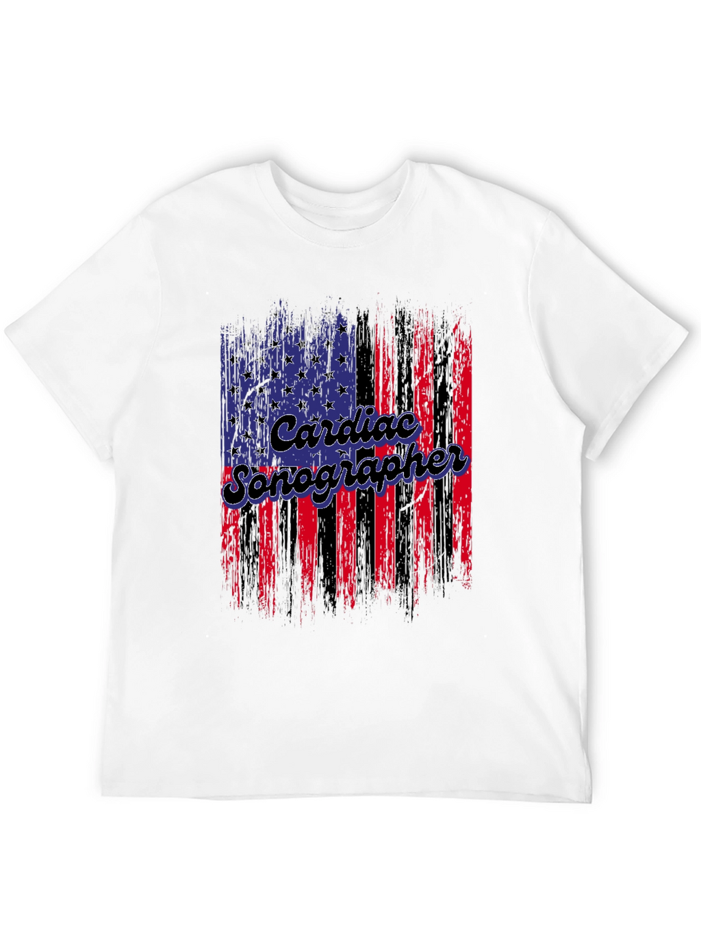 Cardiac Sonographer American Flag T-Shirt