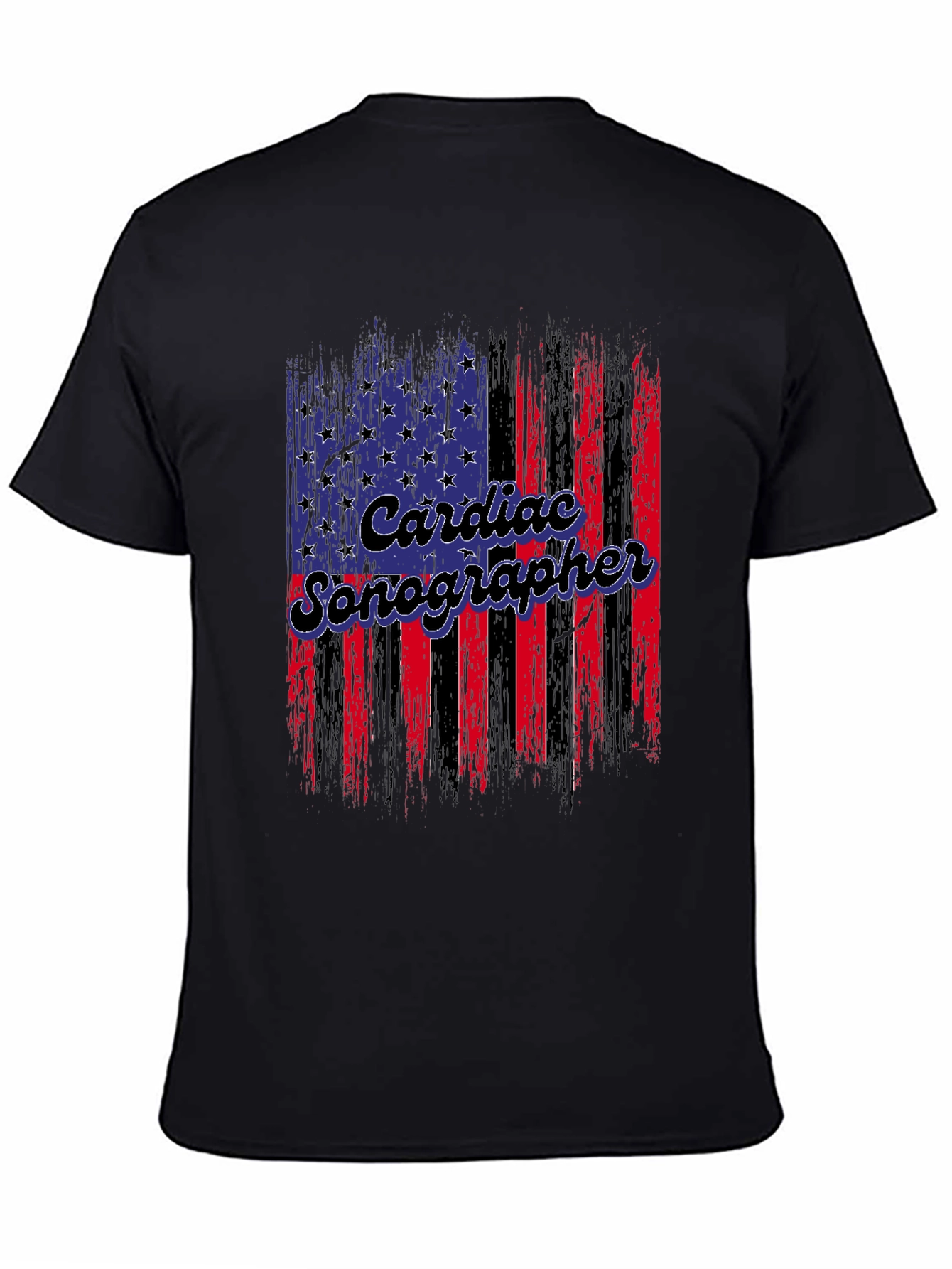 Cardiac Sonographer American Flag T-Shirt