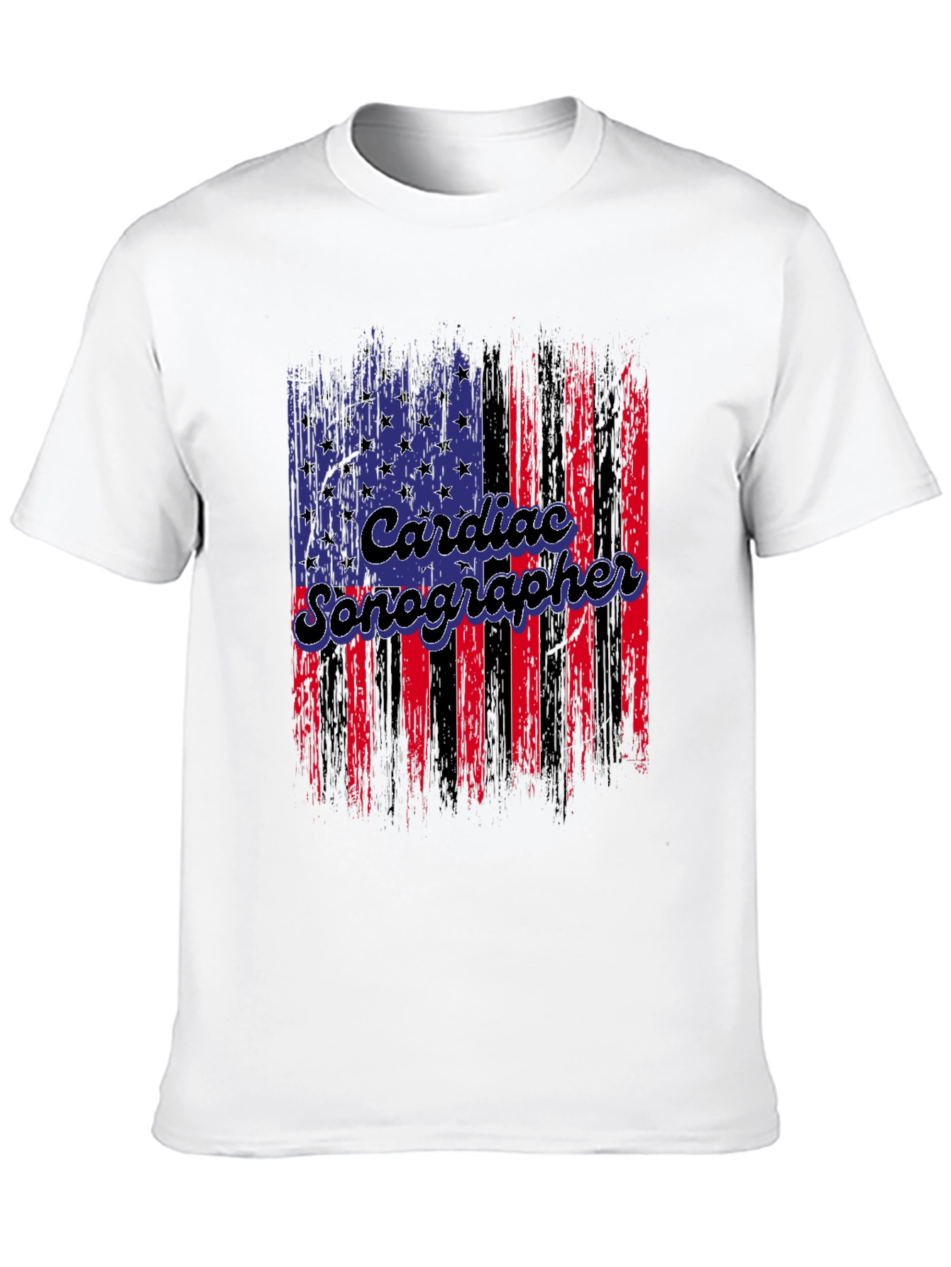 Cardiac Sonographer American Flag T-Shirt