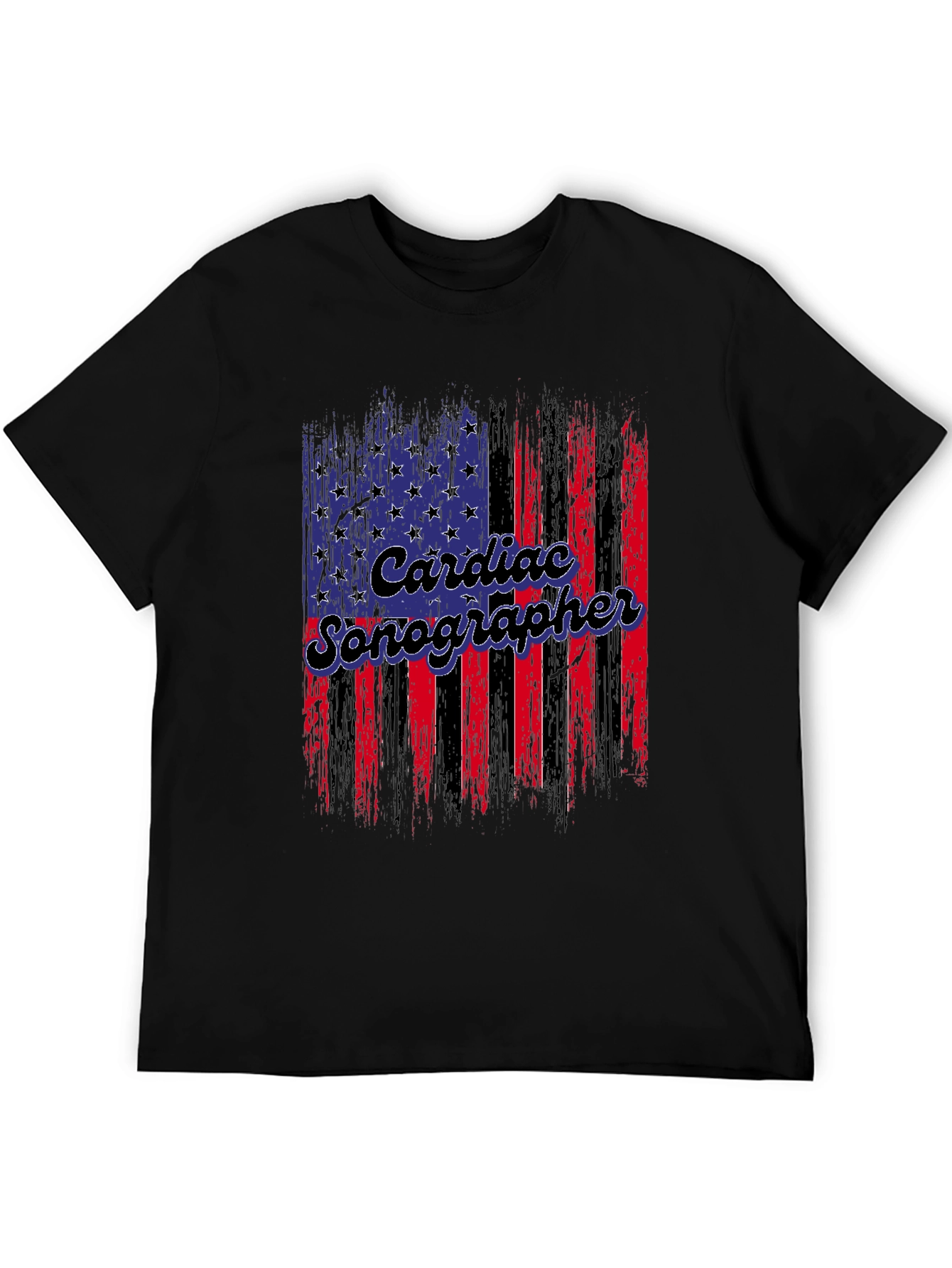 Cardiac Sonographer American Flag T-Shirt