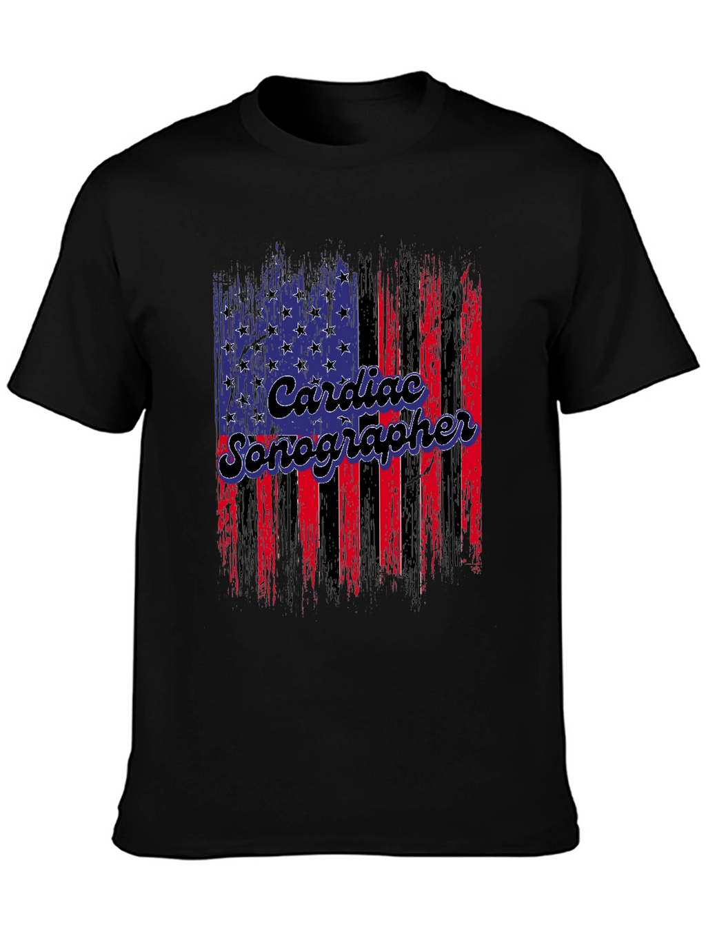 Cardiac Sonographer American Flag T-Shirt