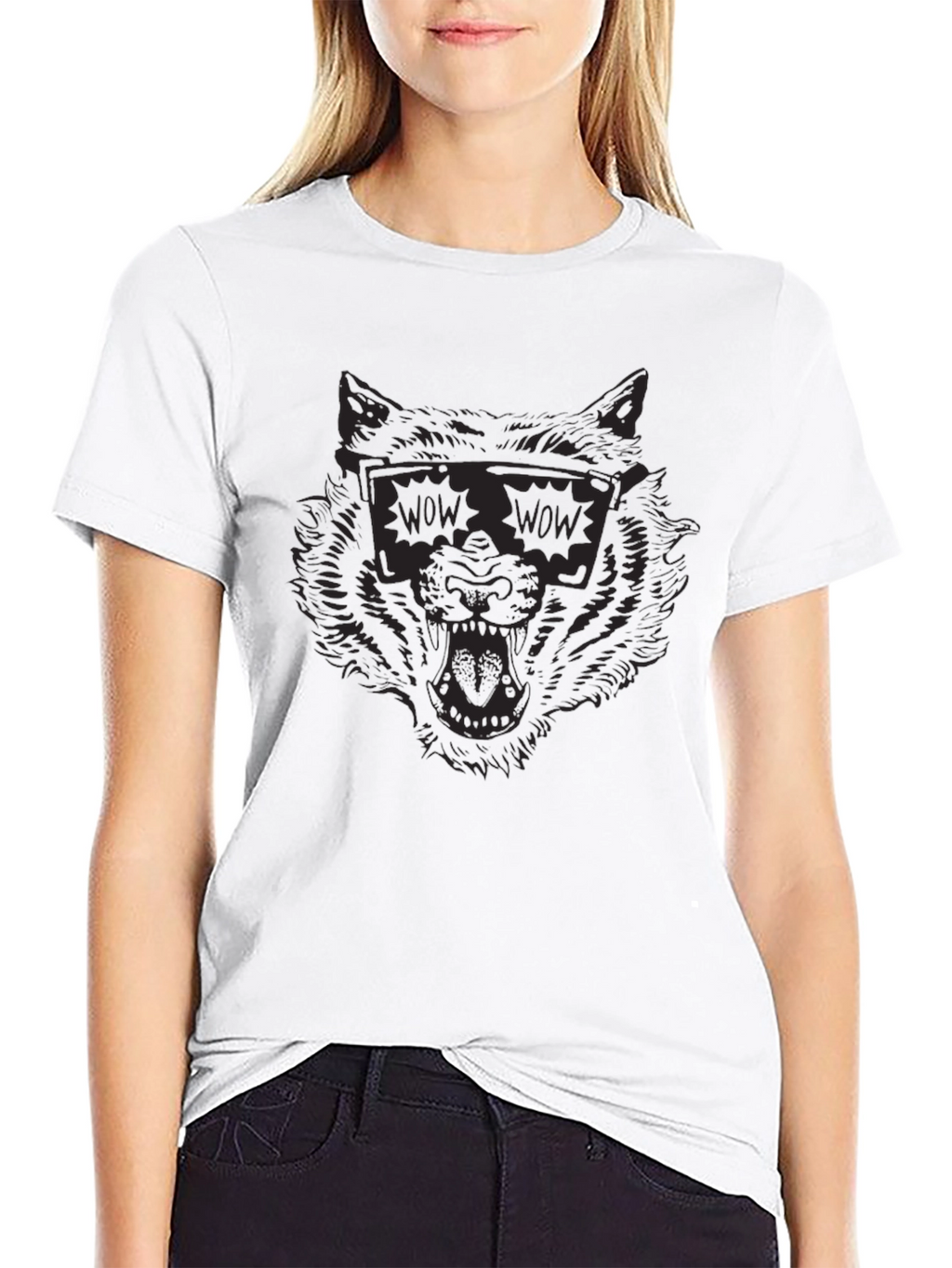 Cool Wolf WOW Sunglasses Graphic Tee