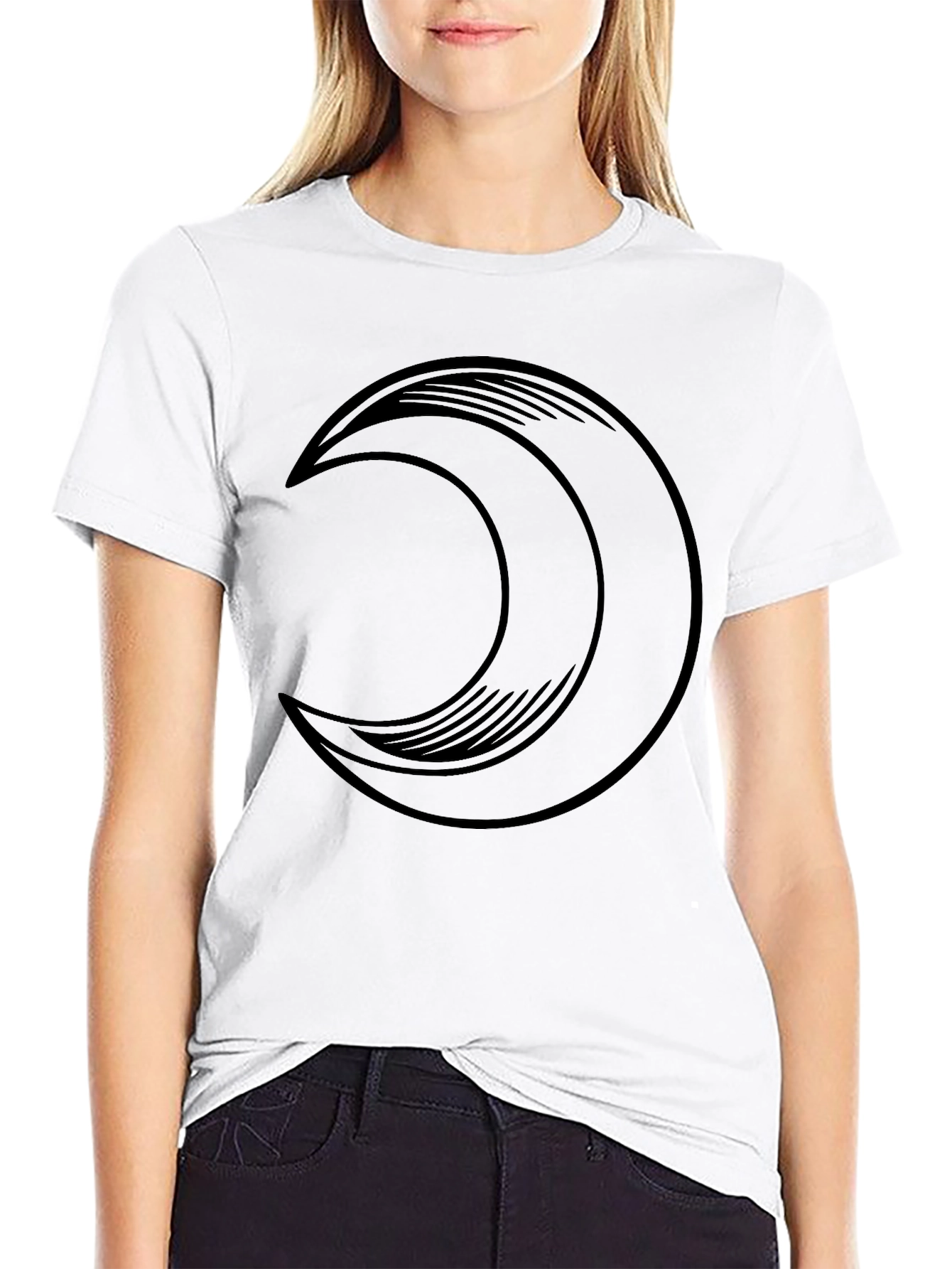 Crescent Moon Graphic Tee - Mens Black T-Shirt