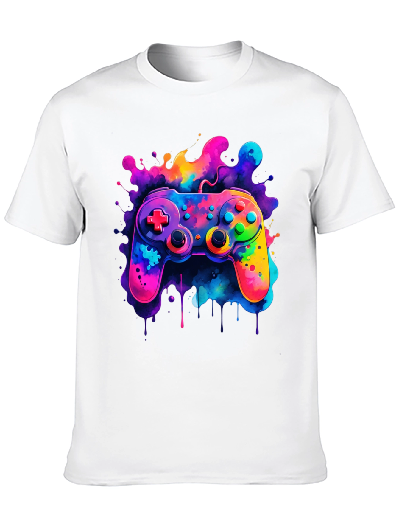 Vibrant Gaming Controller Graphic T-Shirt