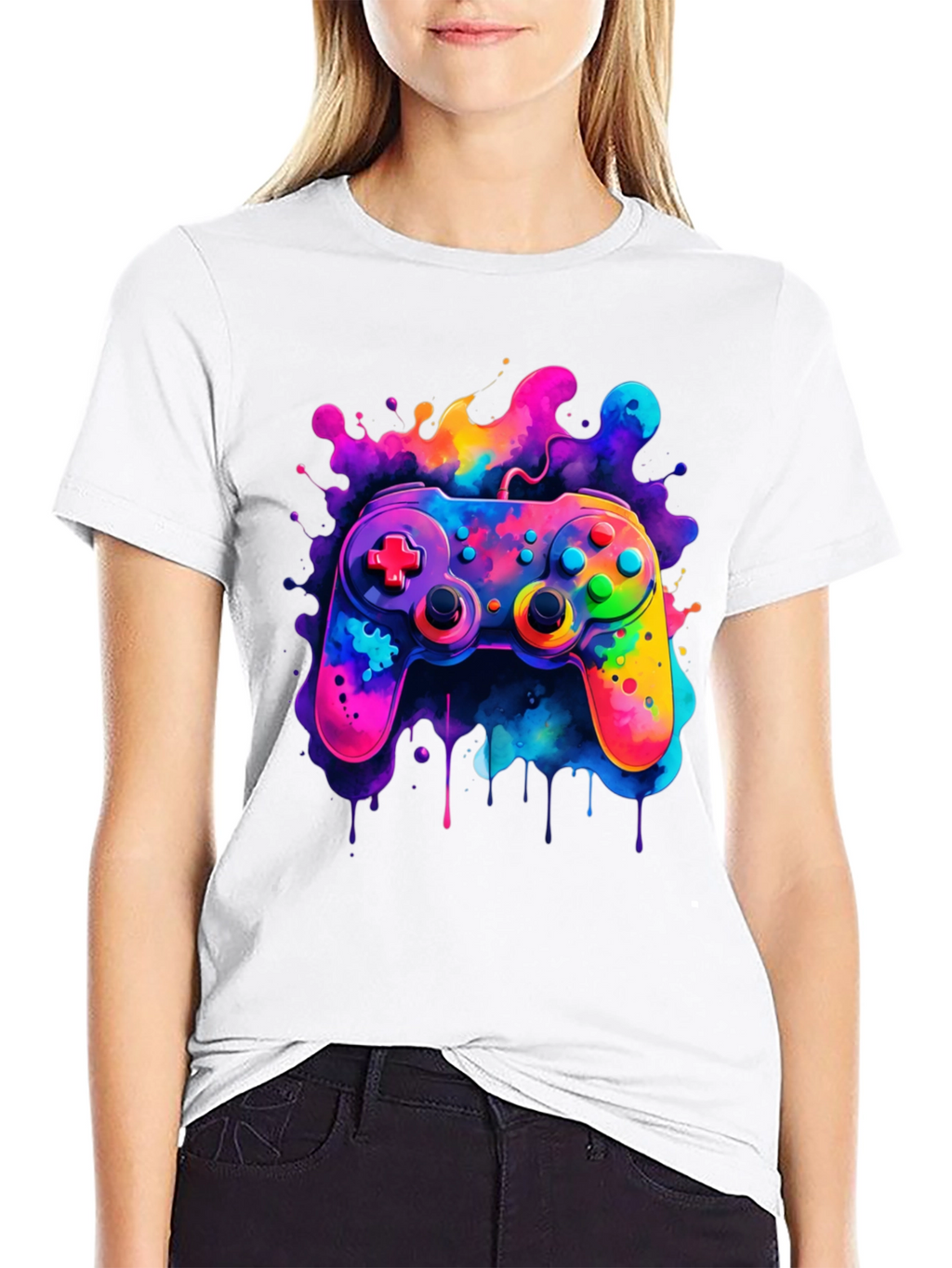 Vibrant Gaming Controller Graphic T-Shirt