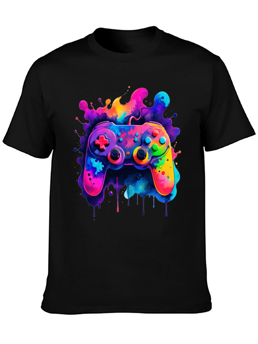 Vibrant Gaming Controller Graphic T-Shirt