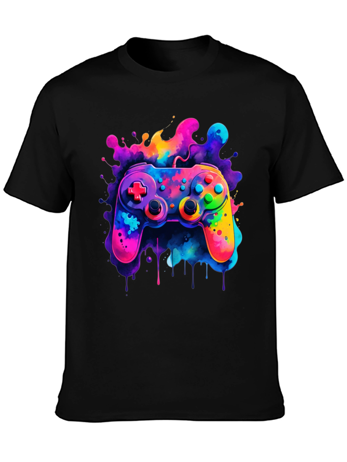 Vibrant Gaming Controller Graphic T-Shirt