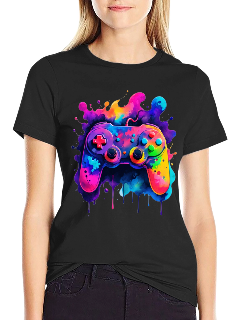 Vibrant Gaming Controller Graphic T-Shirt
