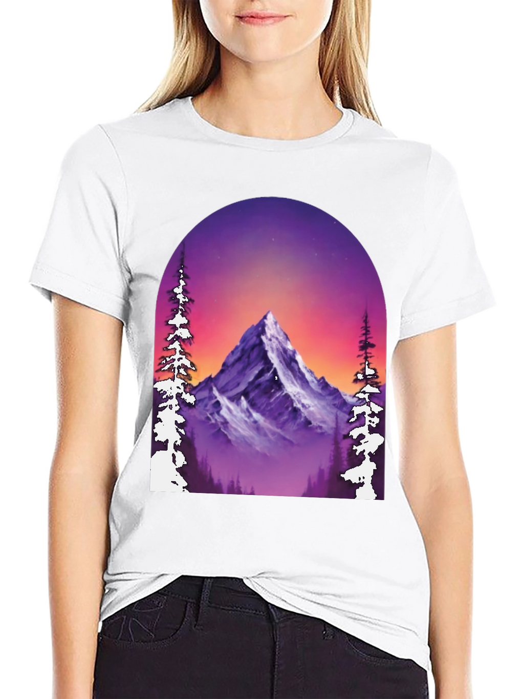 Mountain Vista Graphic Tee - Black Cotton Blend