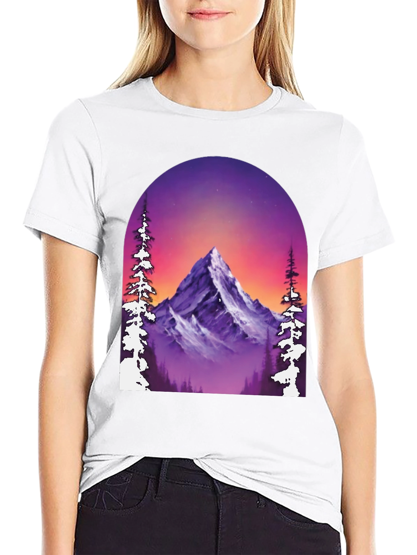 Mountain Vista Graphic Tee - Black Cotton Blend
