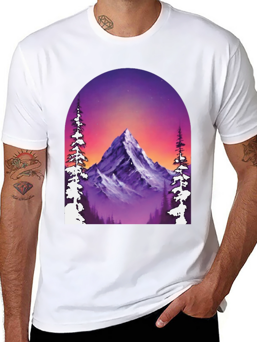 Mountain Vista Graphic Tee - Black Cotton Blend