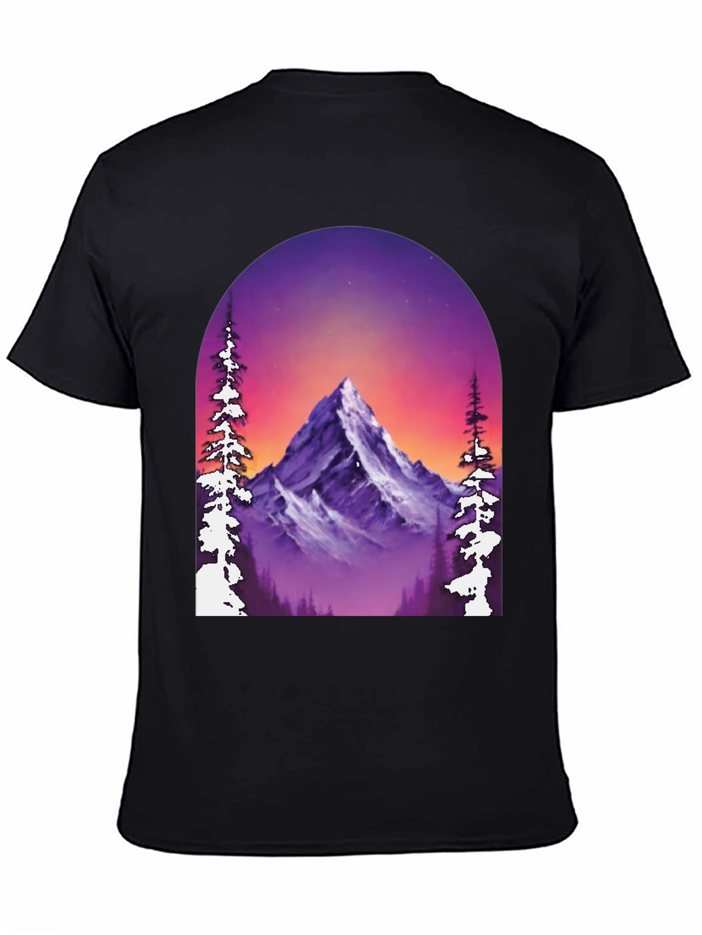 Mountain Vista Graphic Tee - Black Cotton Blend