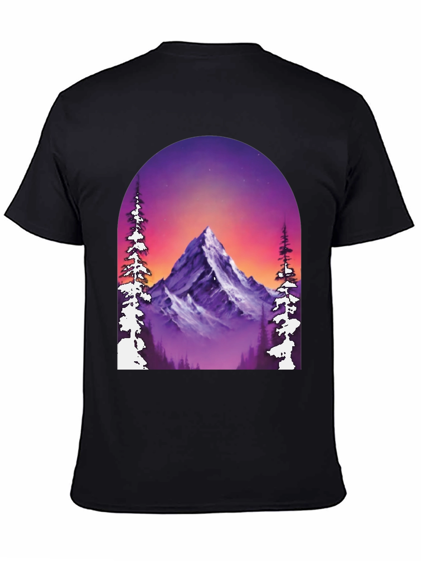 Mountain Vista Graphic Tee - Black Cotton Blend