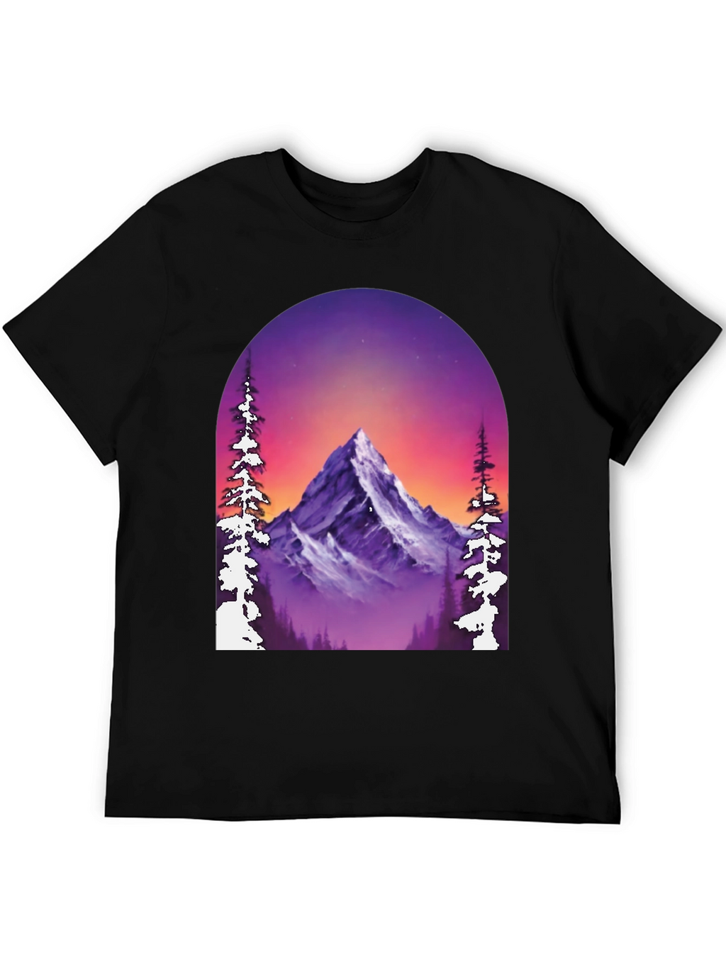 Mountain Vista Graphic Tee - Black Cotton Blend