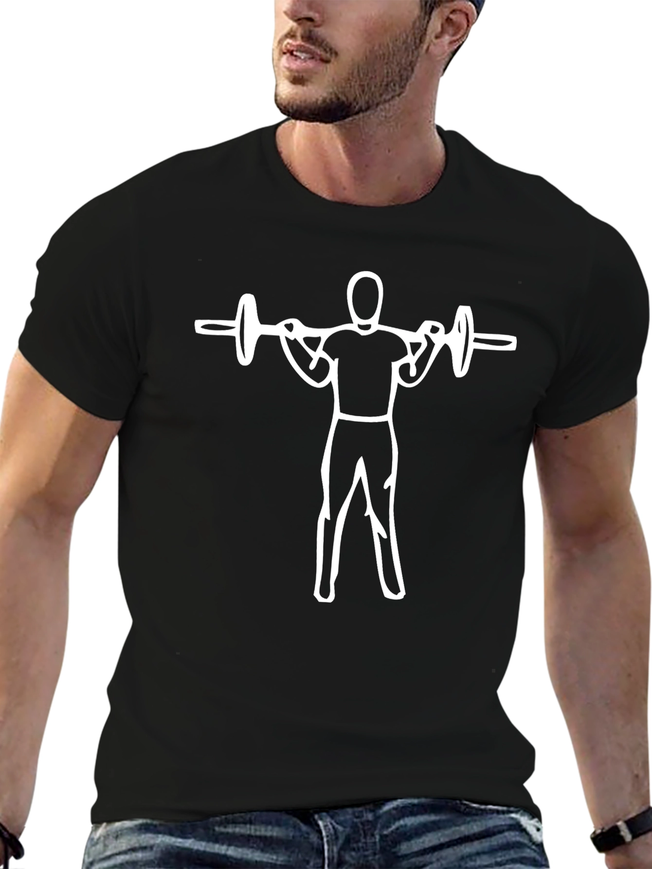 Weightlifting T-Shirt - Squat Design - Black