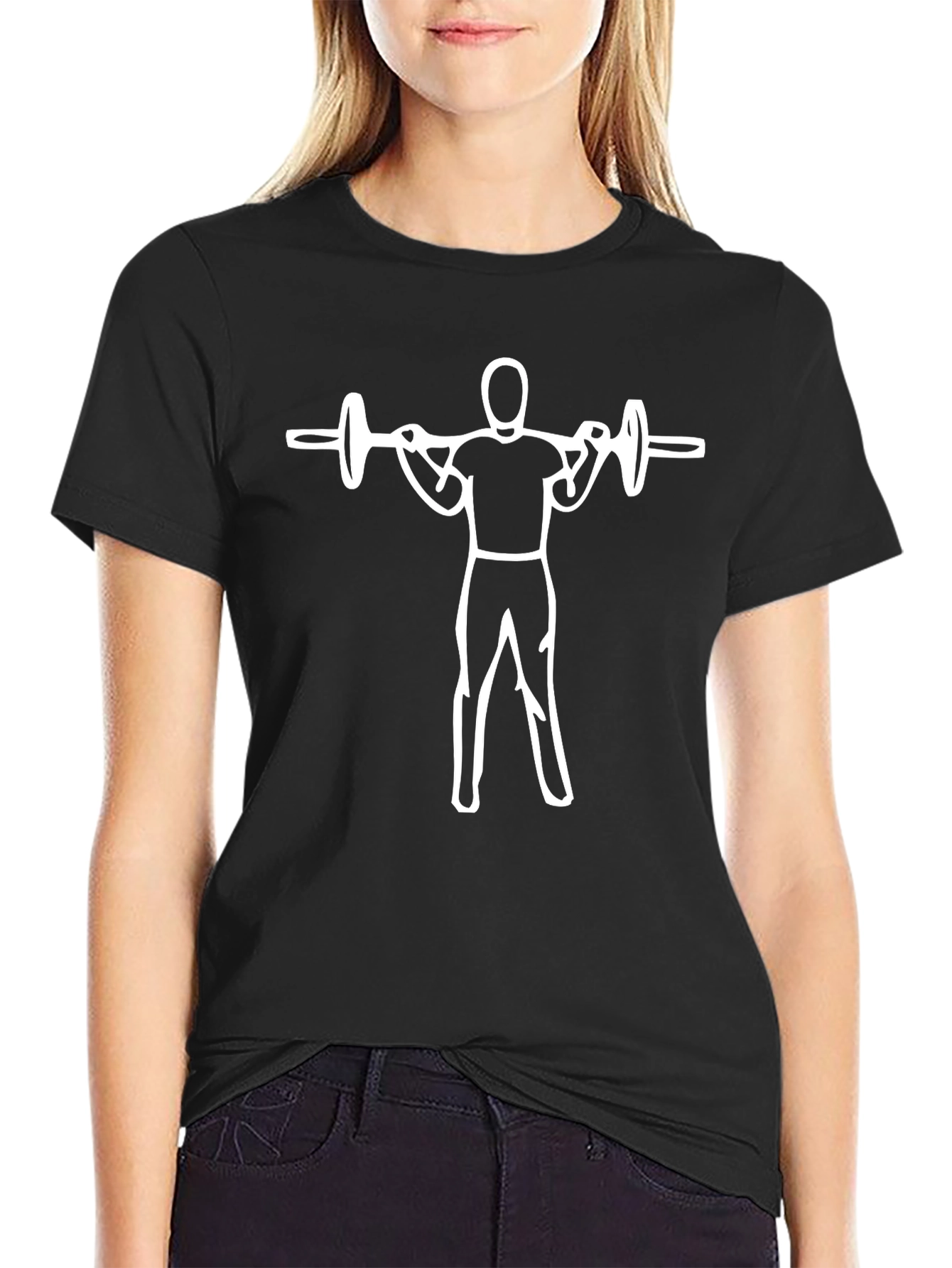 Weightlifting T-Shirt - Squat Design - Black