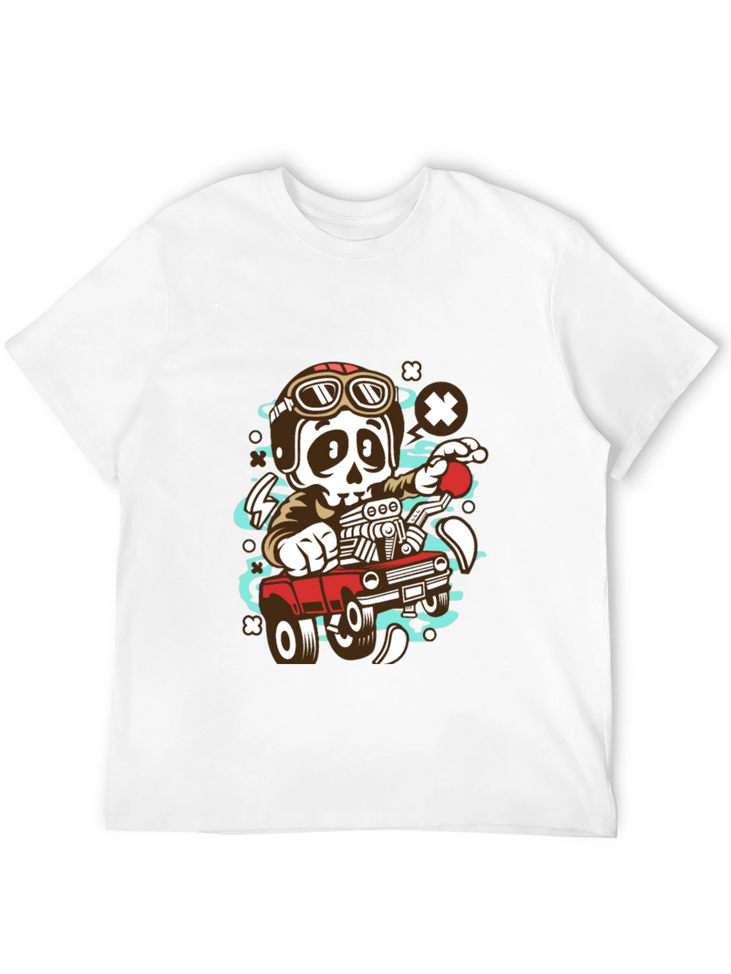 Cool Skeleton Driver Graphic T-Shirt