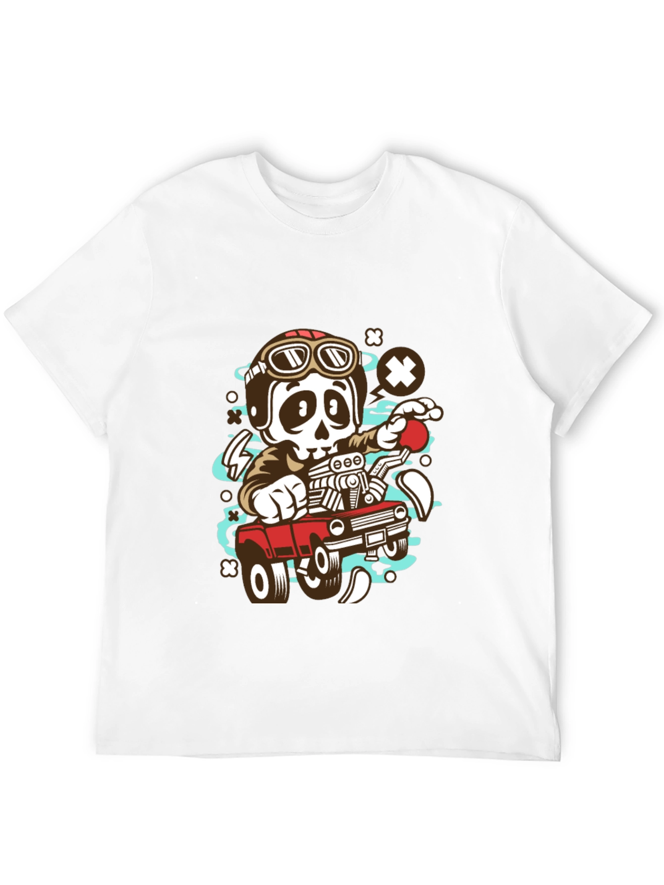 Cool Skeleton Driver Graphic T-Shirt