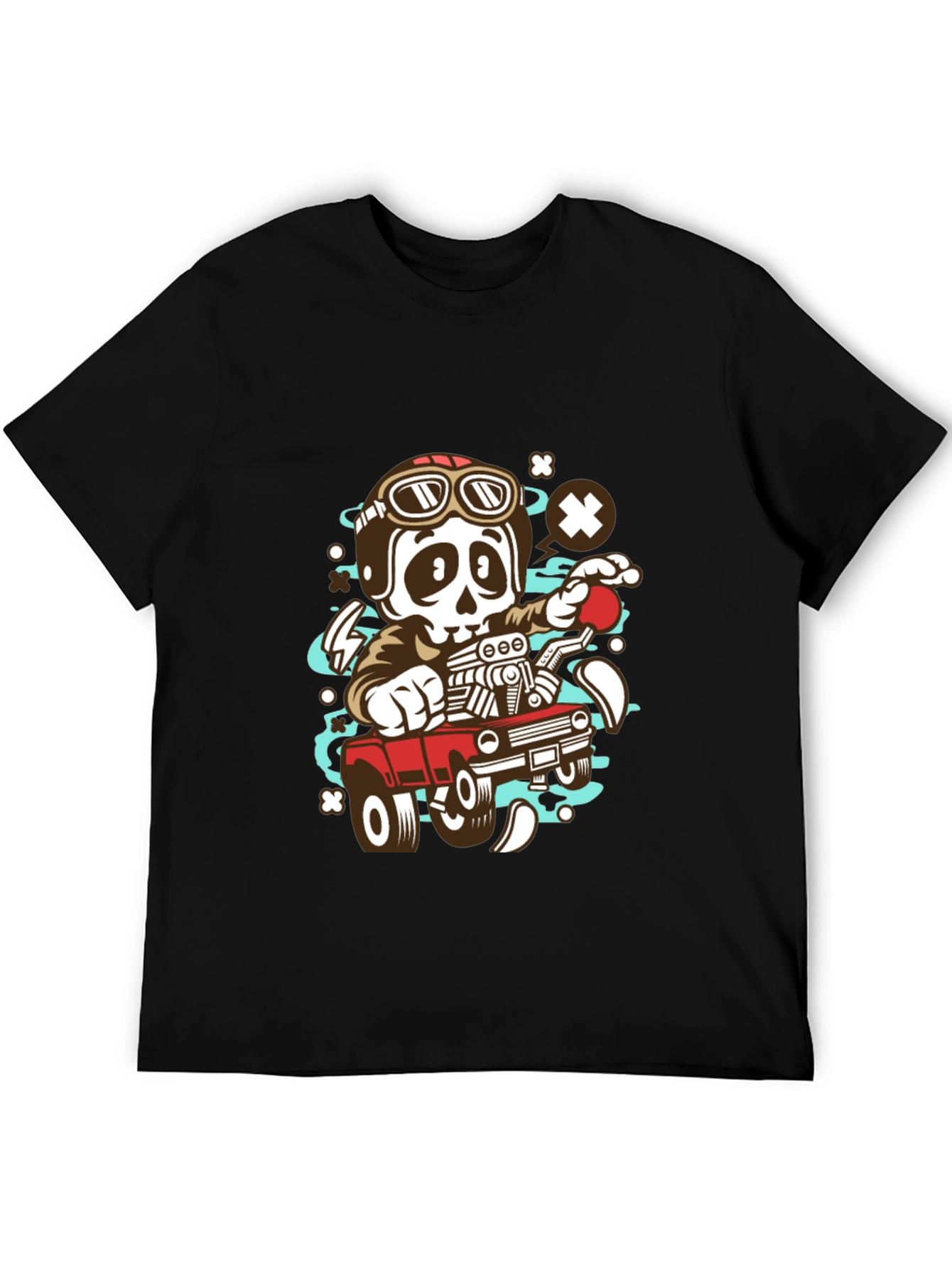Cool Skeleton Driver Graphic T-Shirt