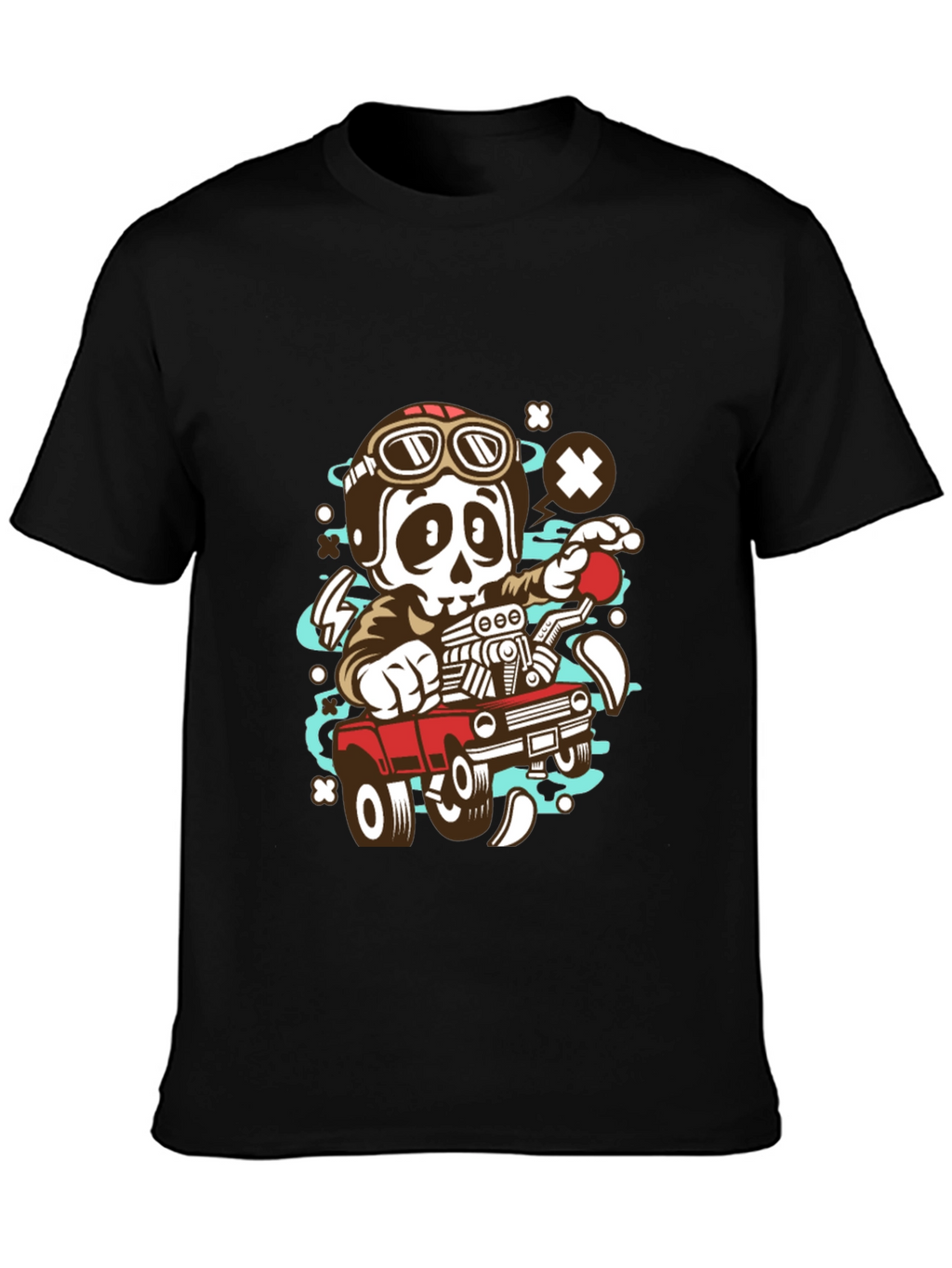 Cool Skeleton Driver Graphic T-Shirt