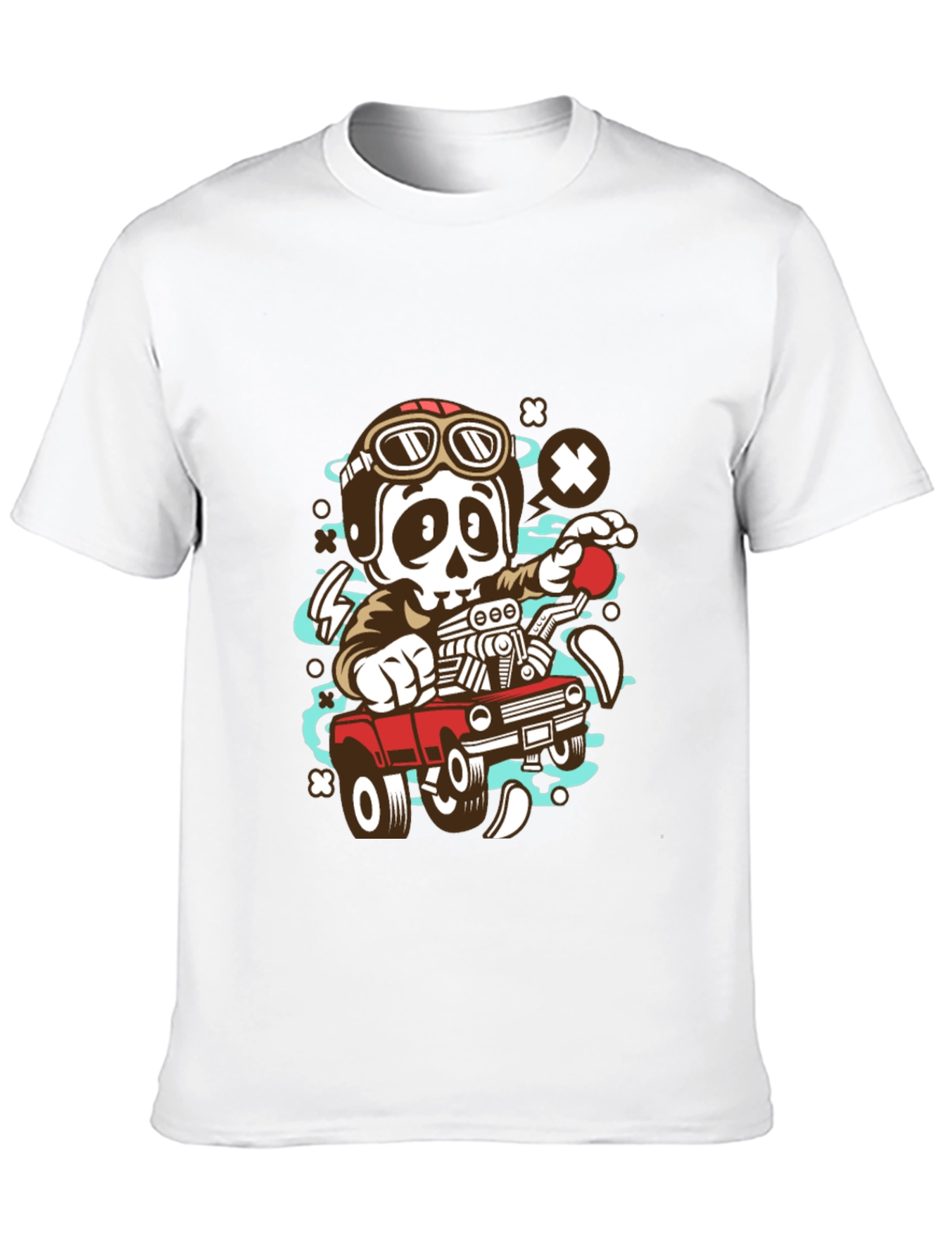 Cool Skeleton Driver Graphic T-Shirt