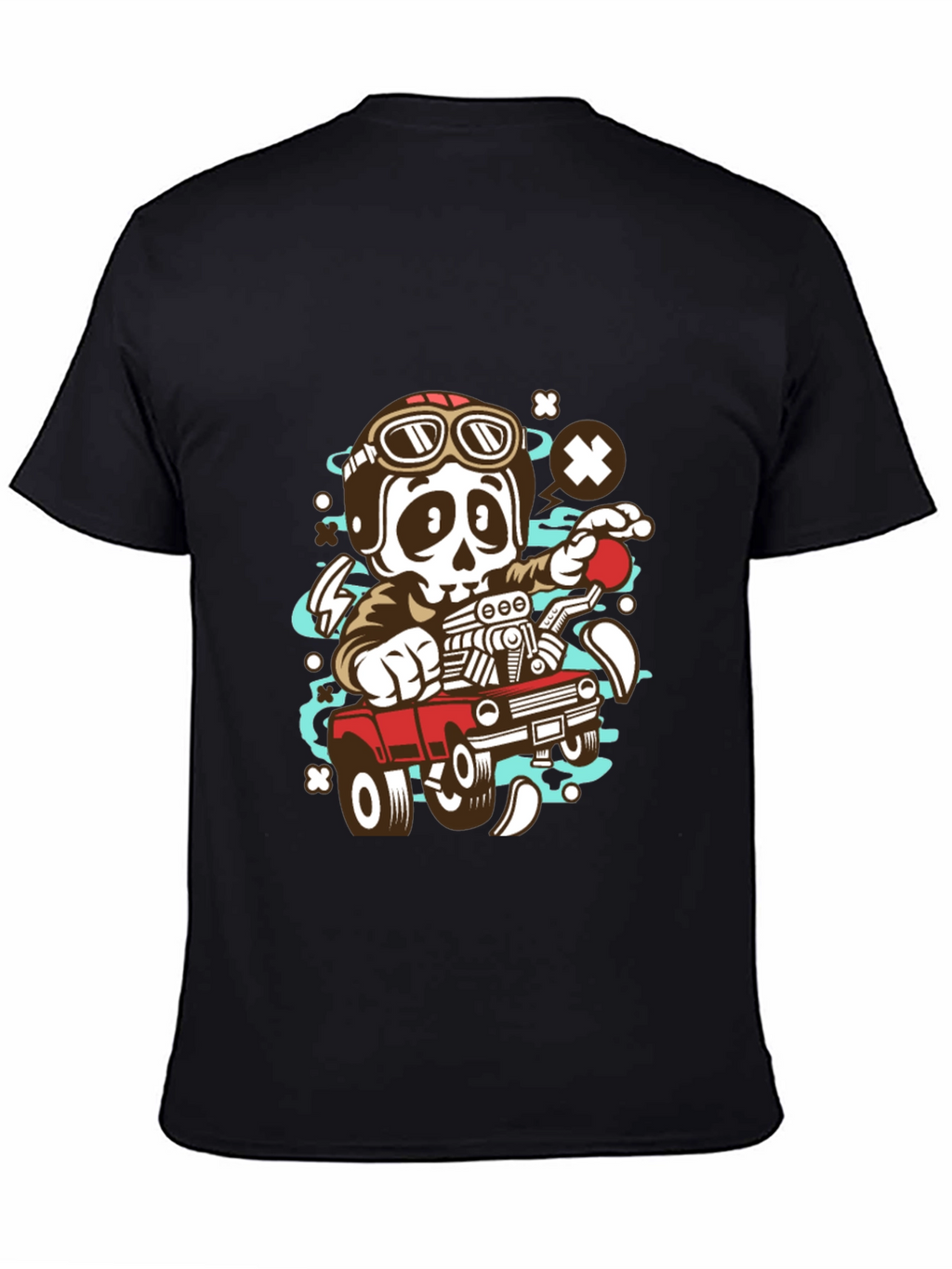 Cool Skeleton Driver Graphic T-Shirt