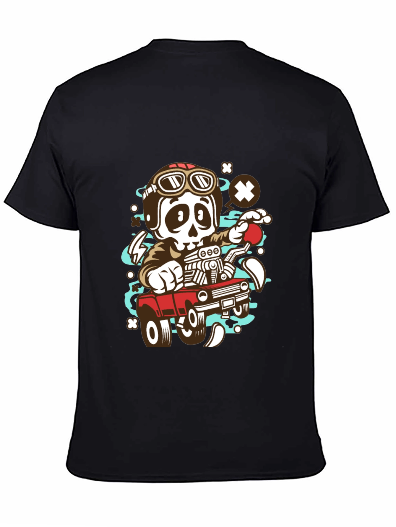 Cool Skeleton Driver Graphic T-Shirt