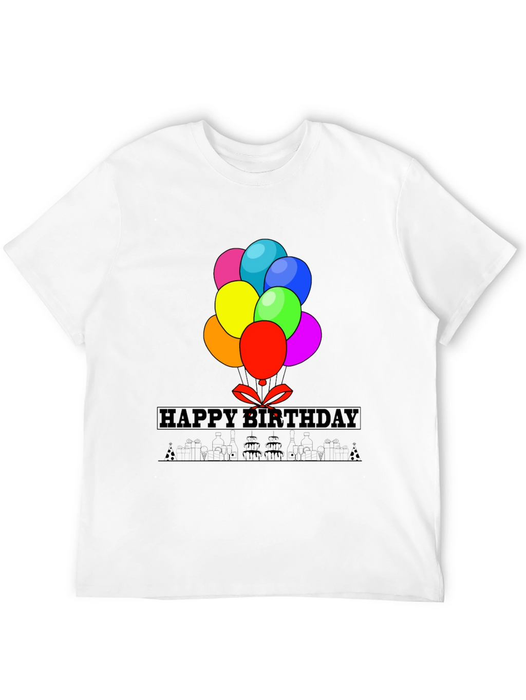 Happy Birthday Balloon Graphic Tee - Stylish Casual Wear