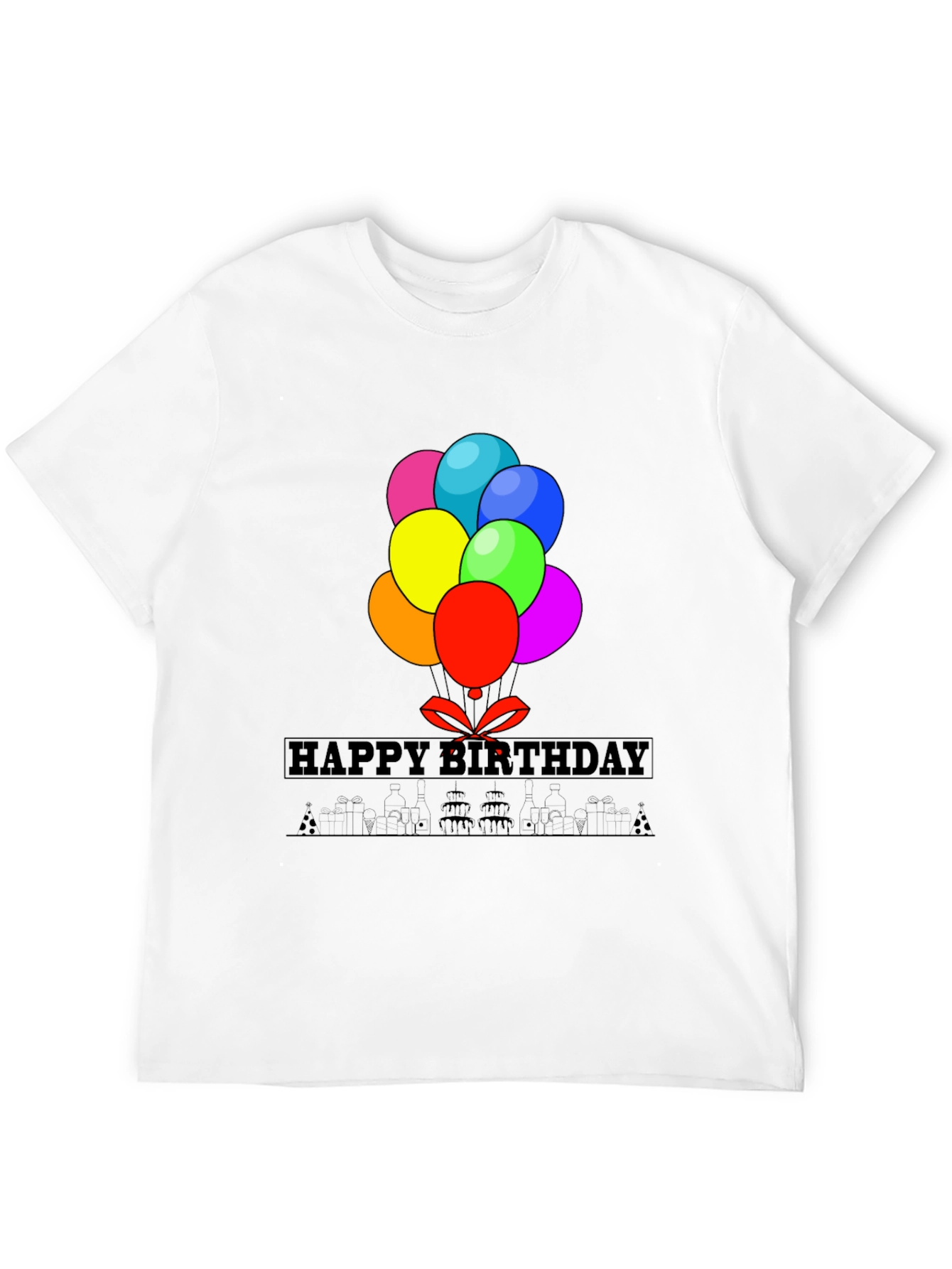 Happy Birthday Balloon Graphic Tee - Stylish Casual Wear