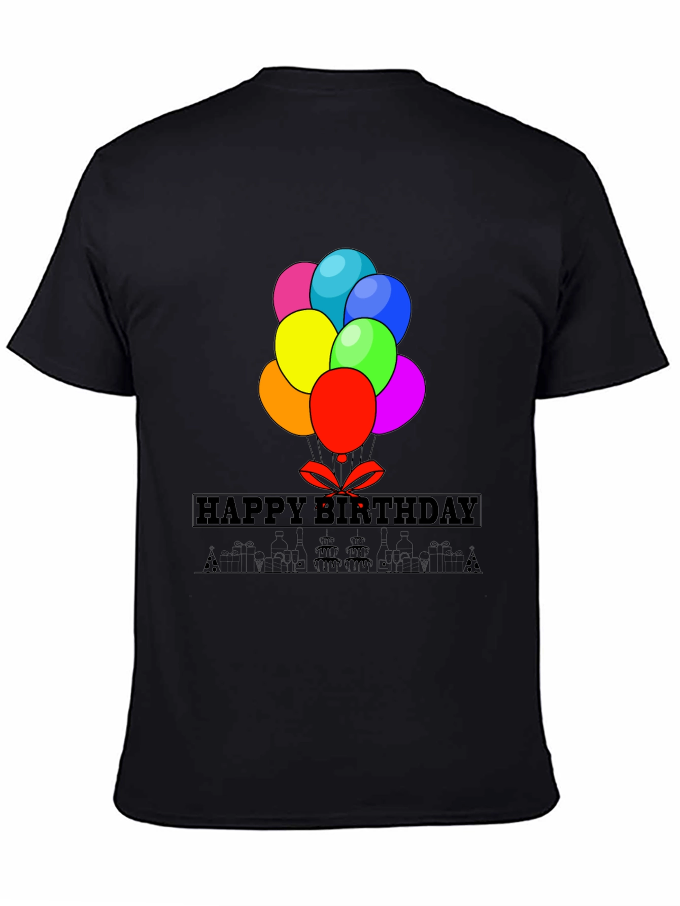 Happy Birthday Balloon Graphic Tee - Stylish Casual Wear