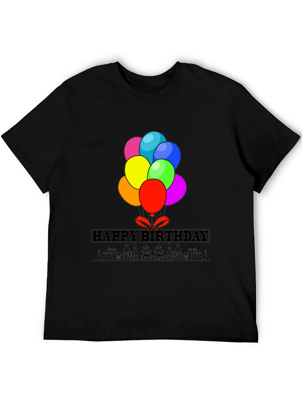 Happy Birthday Balloon Graphic Tee - Stylish Casual Wear