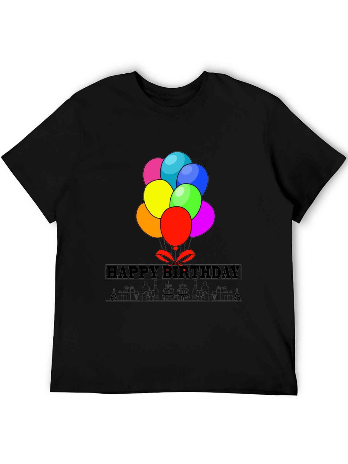 Happy Birthday Balloon Graphic Tee - Stylish Casual Wear