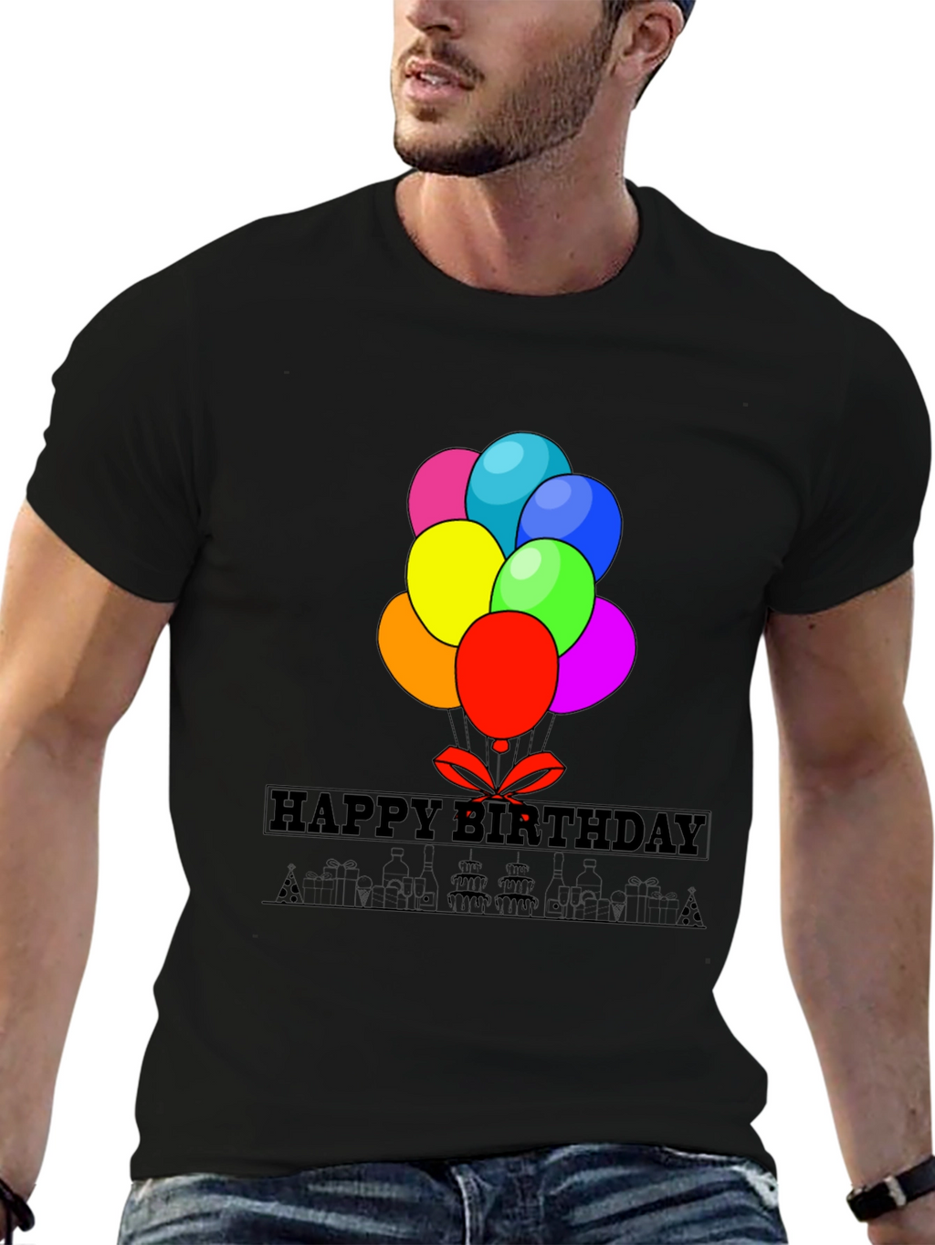 Happy Birthday Balloon Graphic Tee - Stylish Casual Wear