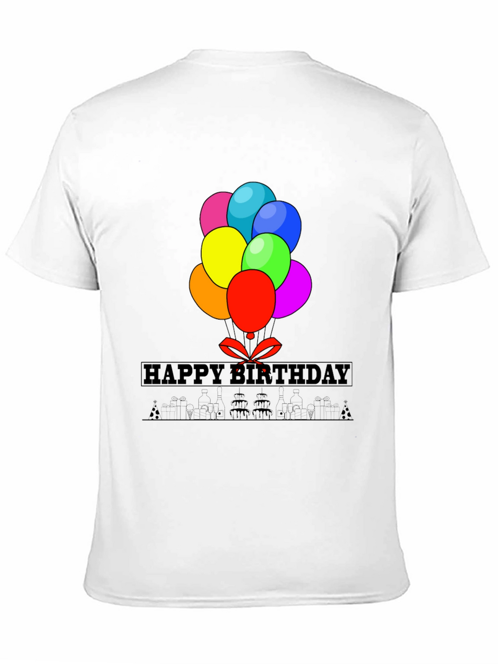 Happy Birthday Balloon Graphic Tee - Stylish Casual Wear