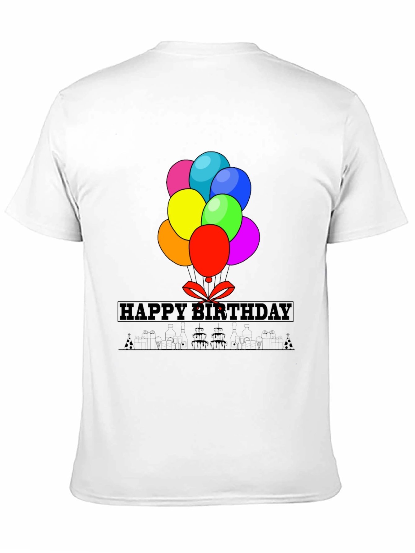 Happy Birthday Balloon Graphic Tee - Stylish Casual Wear