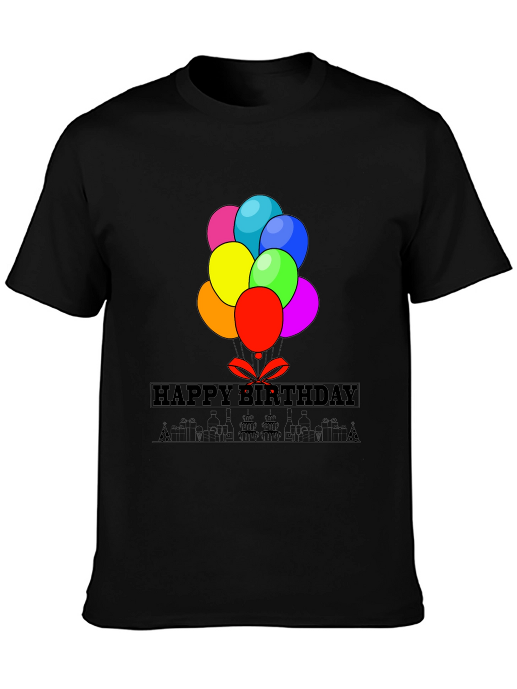 Happy Birthday Balloon Graphic Tee - Stylish Casual Wear