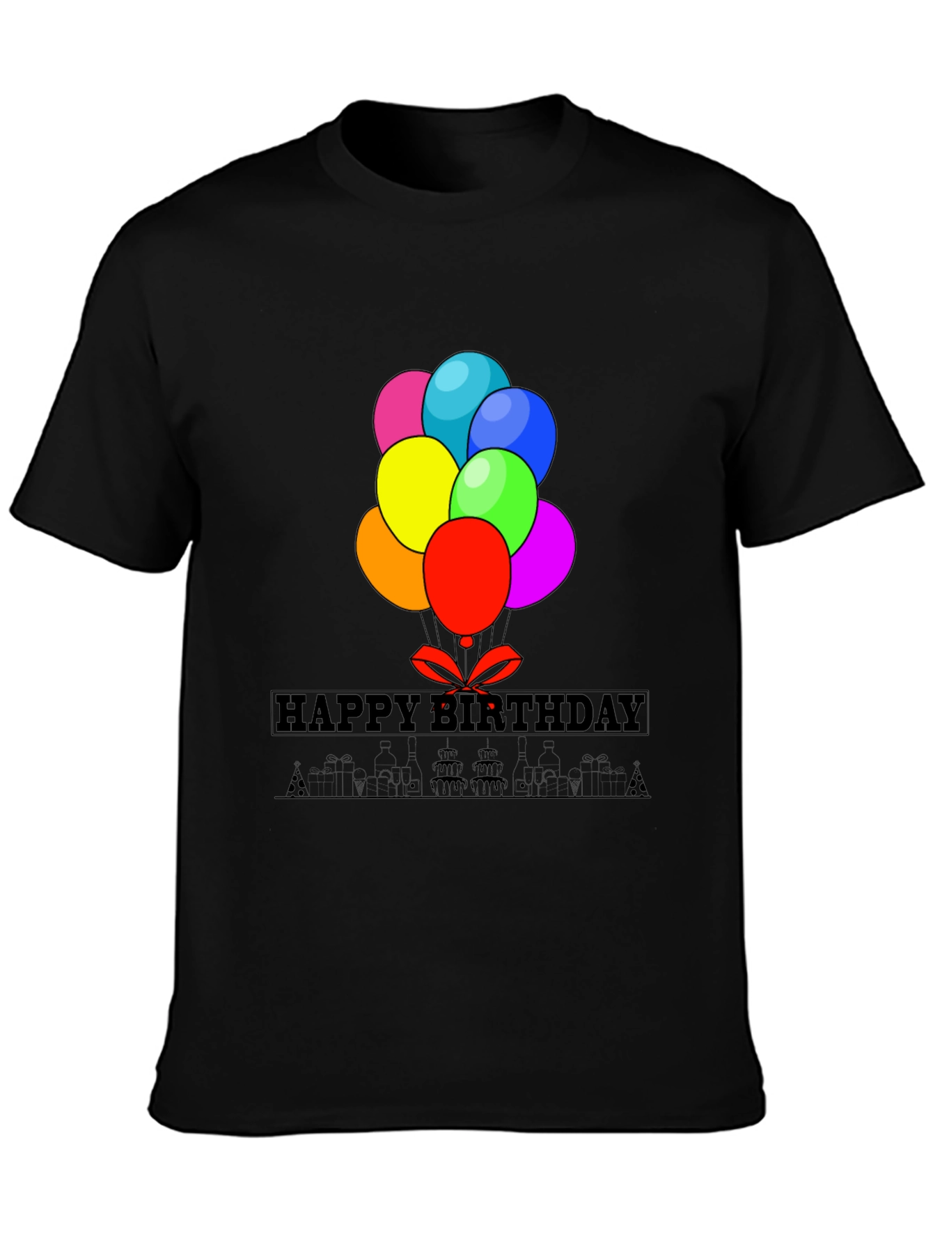 Happy Birthday Balloon Graphic Tee - Stylish Casual Wear
