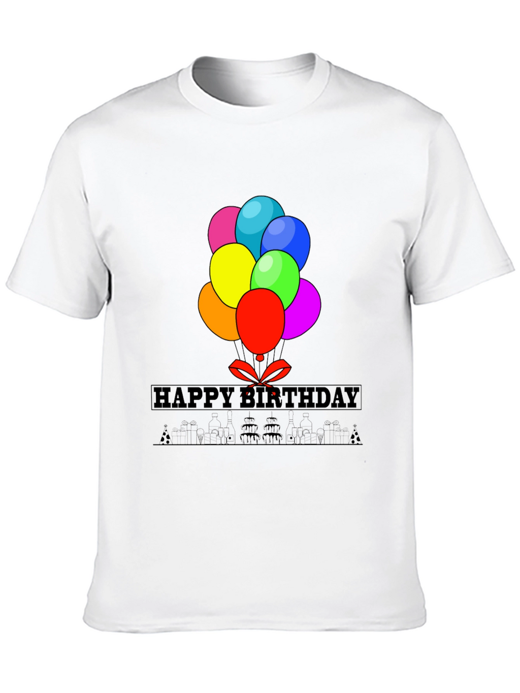 Happy Birthday Balloon Graphic Tee - Stylish Casual Wear