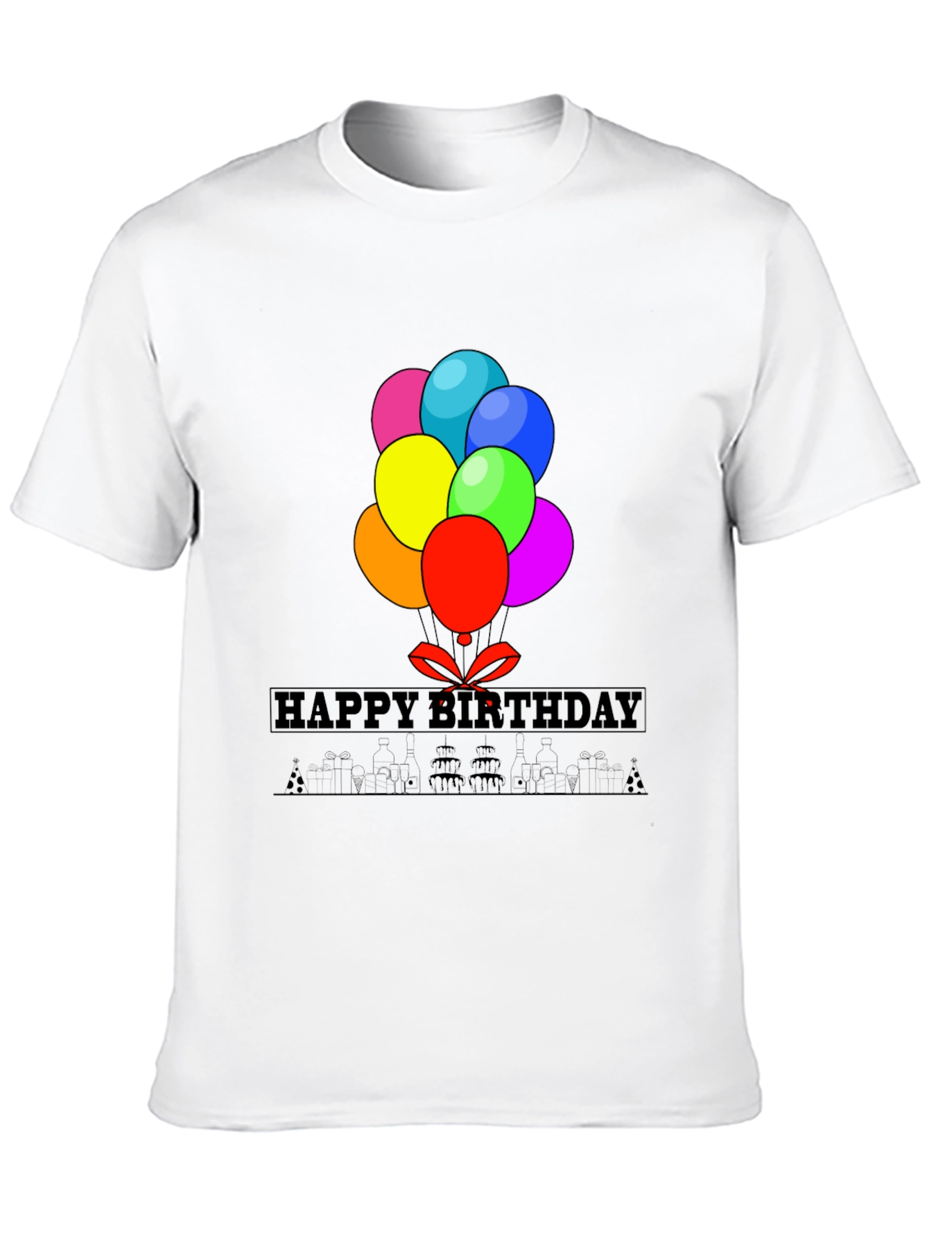 Happy Birthday Balloon Graphic Tee - Stylish Casual Wear