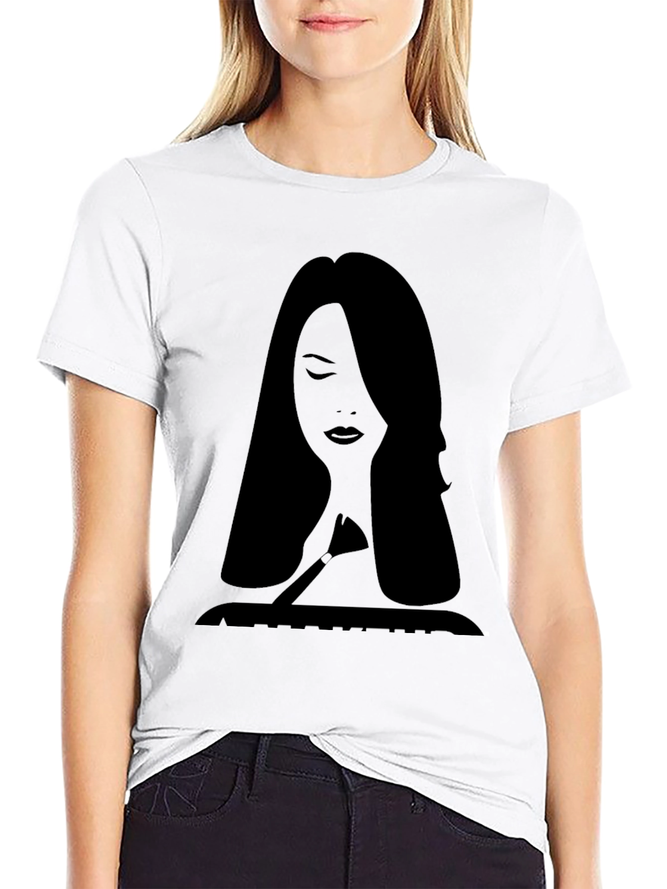 Makeup Artist Silhouette Tee - Stylish Graphic T-Shirt