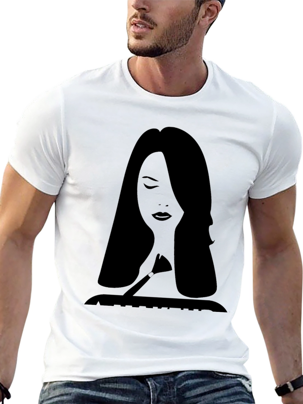 Makeup Artist Silhouette Tee - Stylish Graphic T-Shirt