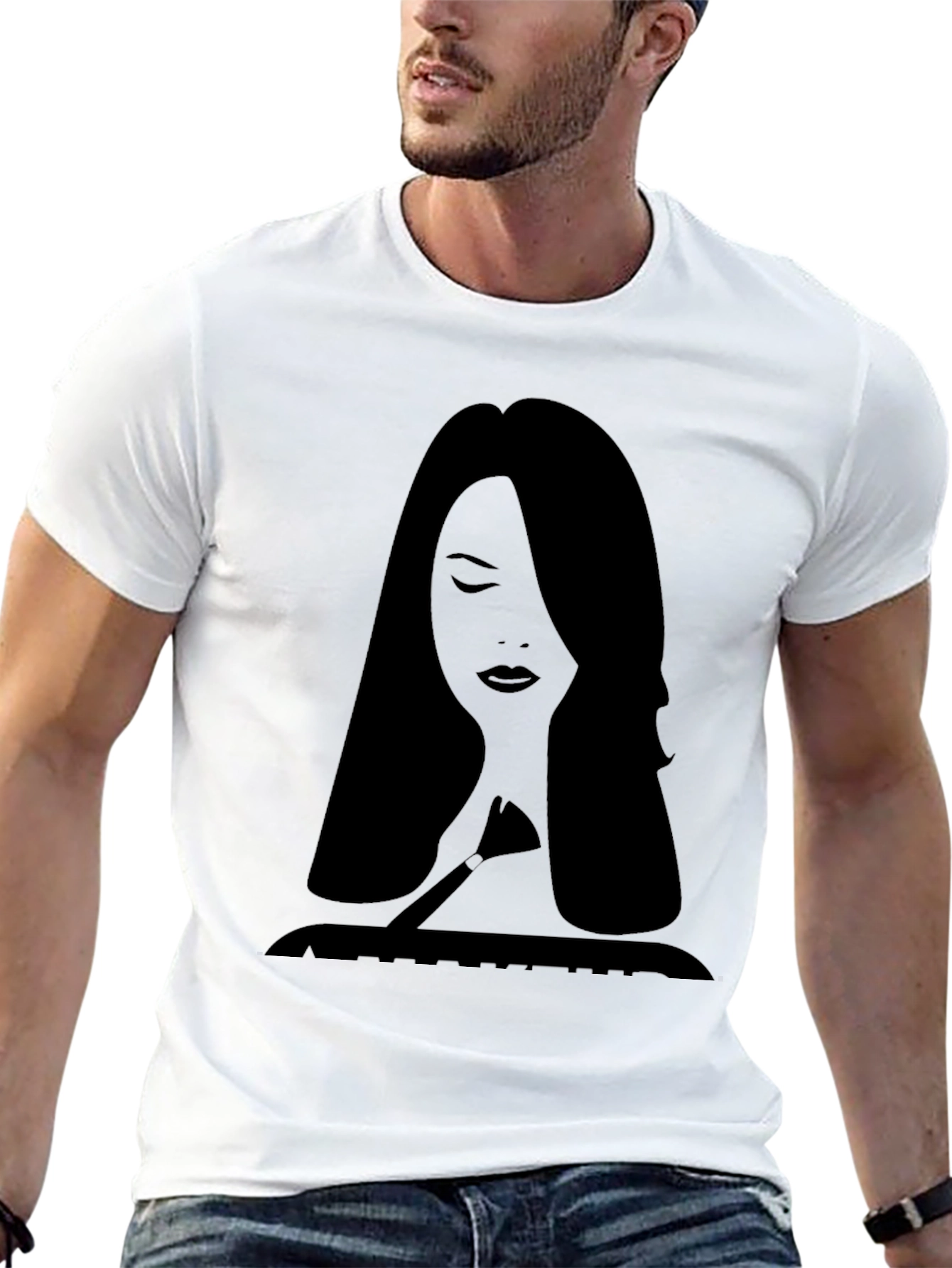 Makeup Artist Silhouette Tee - Stylish Graphic T-Shirt